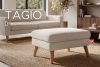 TAGIO Weißer skandinavischer Sitzhocker Bouclé weiß - Foto 10