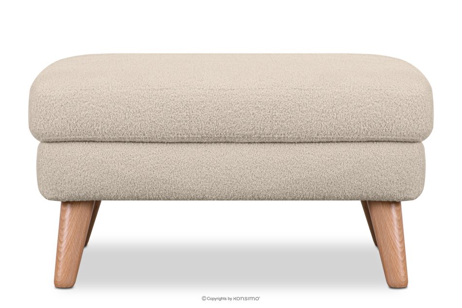 TAGIO Cremefarbener skandinavischer Sitzhocker Bouclé creme - Foto 0