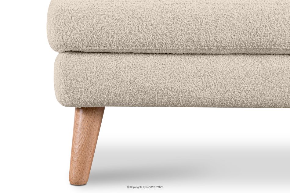TAGIO Cremefarbener skandinavischer Sitzhocker Bouclé creme - Foto 3