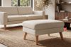 TAGIO Cremefarbener skandinavischer Sitzhocker Bouclé creme - Foto 8
