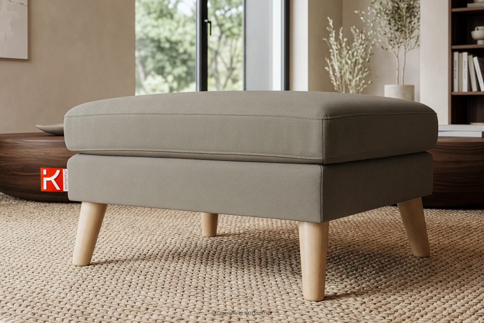 TAGIO Beiger skandinavischer Sitzhocker beige - Foto 1