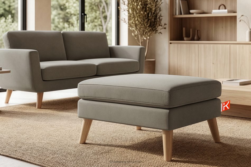 TAGIO Beiger skandinavischer Sitzhocker beige - Foto 5
