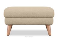 Brauner skandinavischer Sitzhocker Bouclé