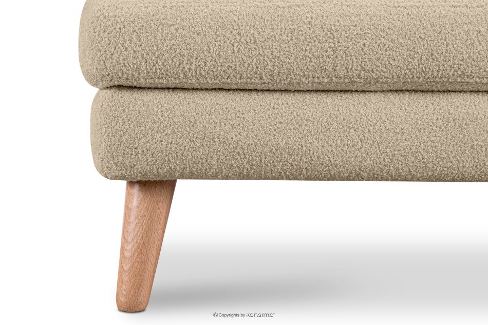 TAGIO Brauner skandinavischer Sitzhocker Bouclé beige - Foto 3