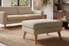 TAGIO Brauner skandinavischer Sitzhocker Bouclé beige - Foto 8