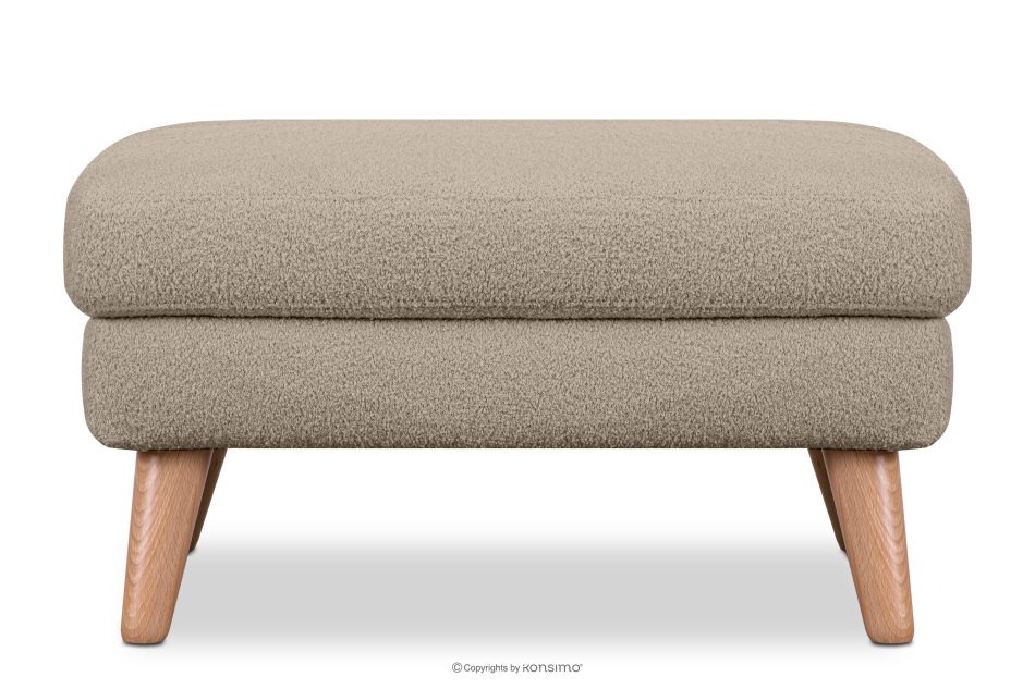 TAGIO Skandinavischer Sitzhocker aus boucle Stoff graubeige - Foto 0