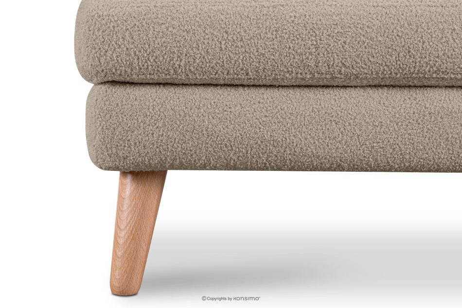TAGIO Skandinavischer Sitzhocker aus boucle Stoff graubeige - Foto 3
