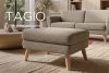 TAGIO Skandinavischer Sitzhocker aus boucle Stoff graubeige - Foto 10