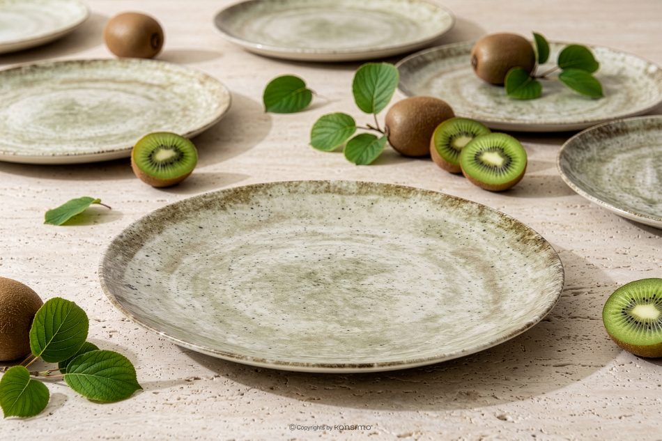 ERATO Speiseteller aus beigefarbenem Porzellan beige - Foto 1
