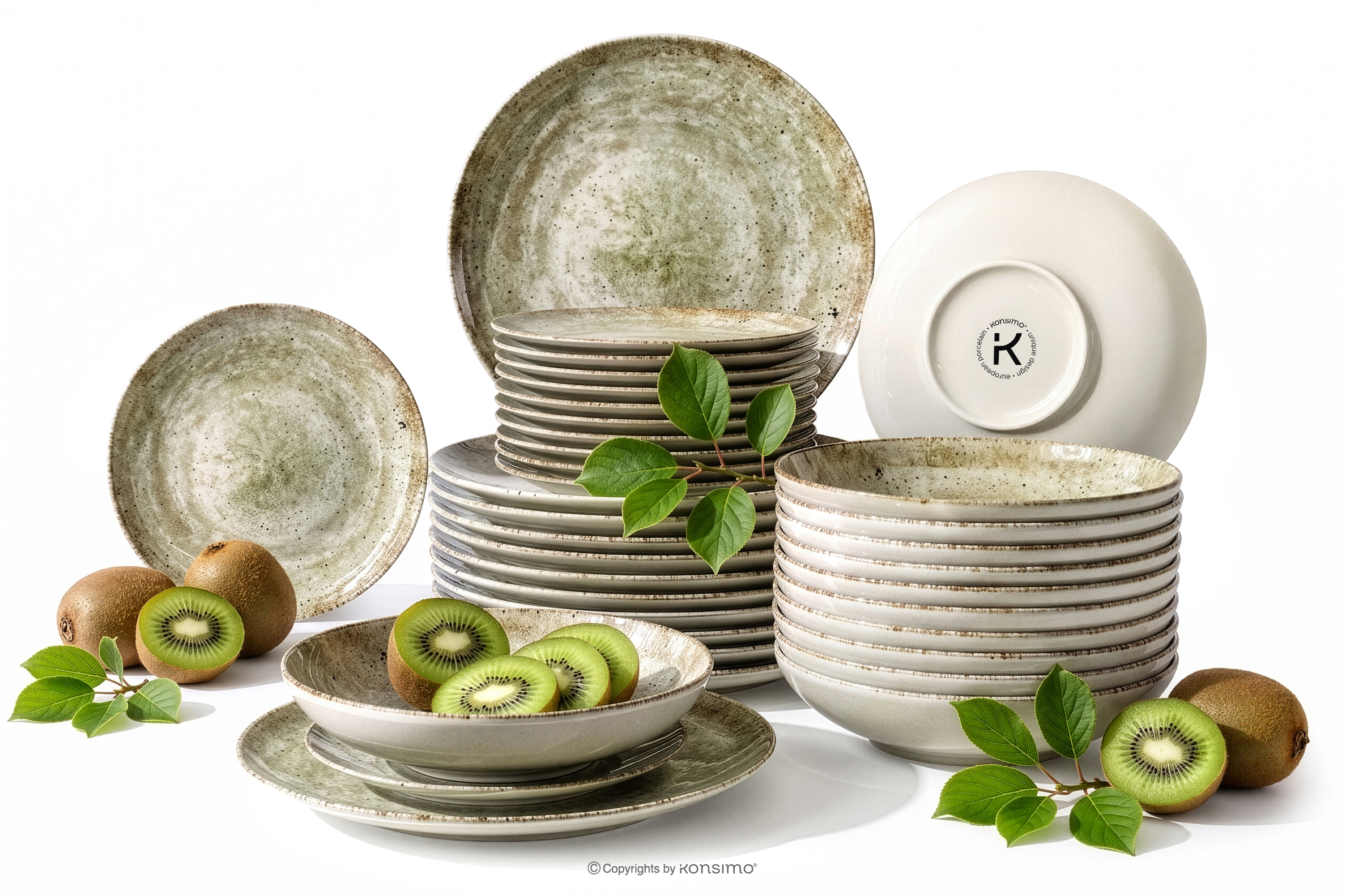 Porzellan Tafelservice beige 12 Personen (36 tlg.)