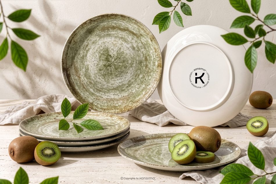 ERATO Beigefarbener Porzellan Dessertteller 6 tlg. beige - Foto 1