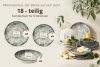 FINGO Porzellan-Tafelservice boho grün 6-Personen (18 ks.) mehrfarbig - Foto 9