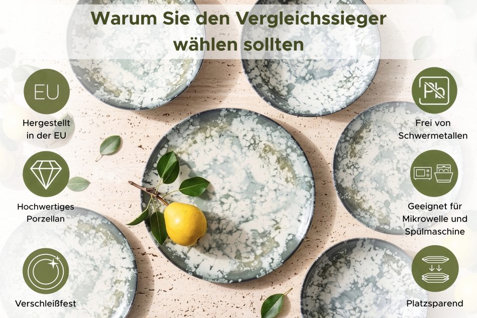 FINGO Porzellanservice boho grün 12 -Personen (36 ks.) mehrfarbig - Foto 9