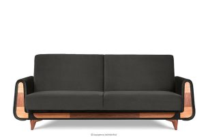 GUSTAVO, https://konsimo.de/kollektion/gustavo/ Schlafsofa aus grauem Velours anthrazit - Foto