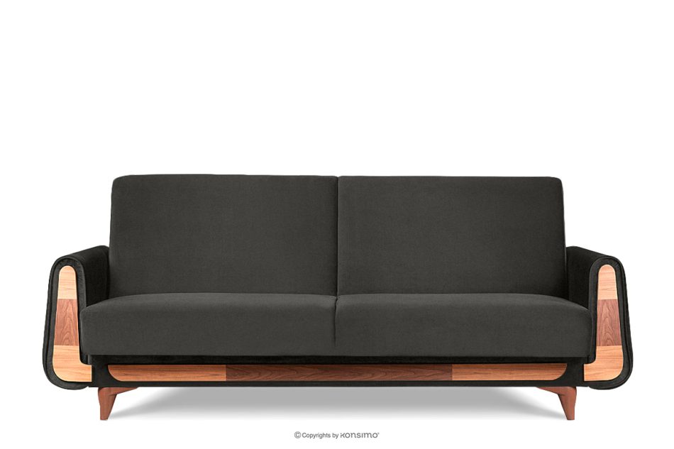 GUSTAVO Schlafsofa aus grauem Velours anthrazit - Foto 0