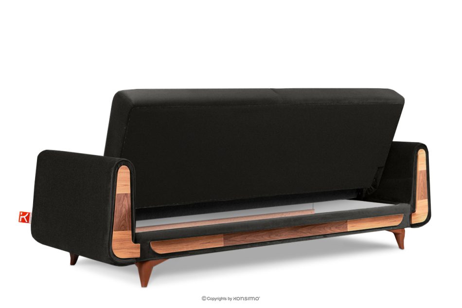 GUSTAVO Schlafsofa aus grauem Velours anthrazit - Foto 3