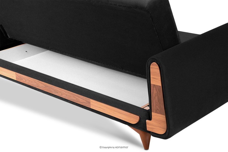 GUSTAVO Schlafsofa aus grauem Velours anthrazit - Foto 4