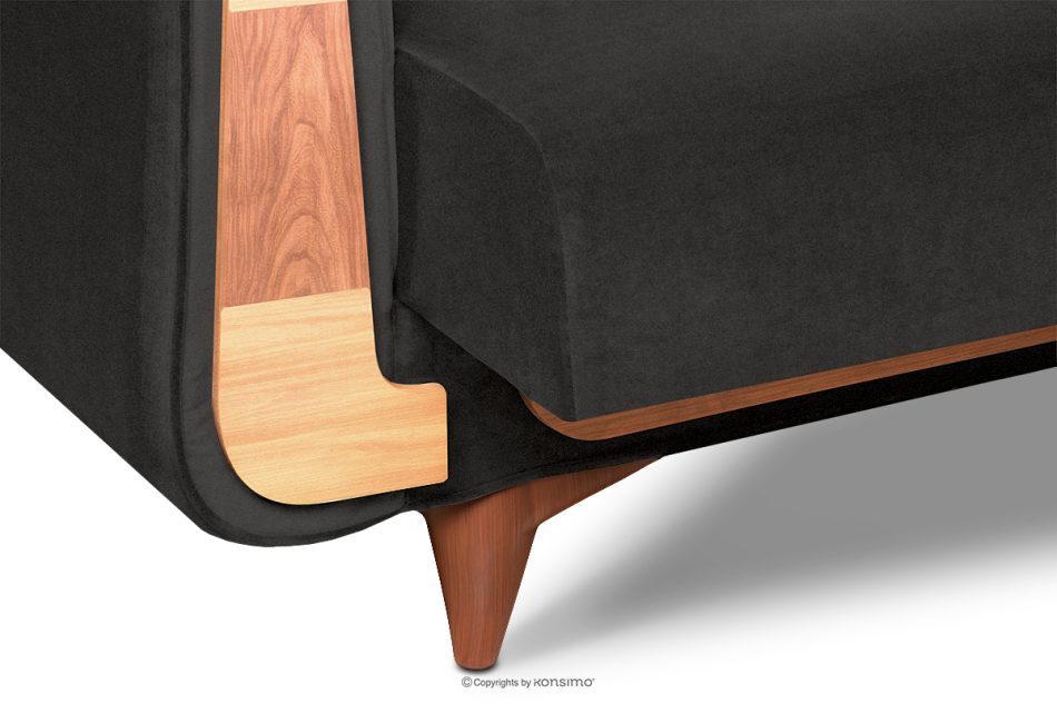 GUSTAVO Schlafsofa aus grauem Velours anthrazit - Foto 6