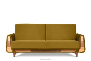 GUSTAVO, https://konsimo.de/kollektion/gustavo/ Schlafsofa aus gelbem Velours gelb - Foto