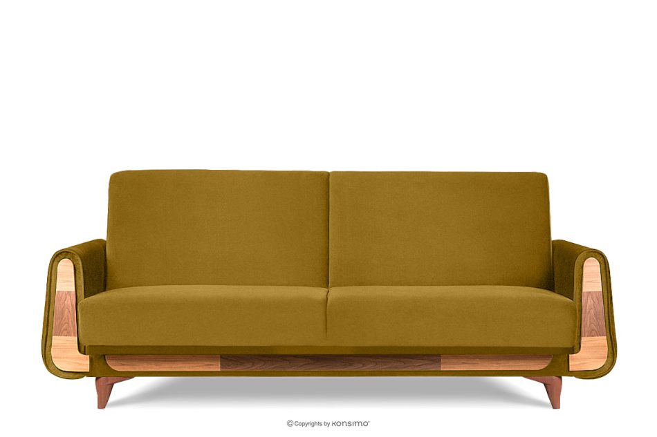 GUSTAVO Schlafsofa aus gelbem Velours gelb - Foto 0