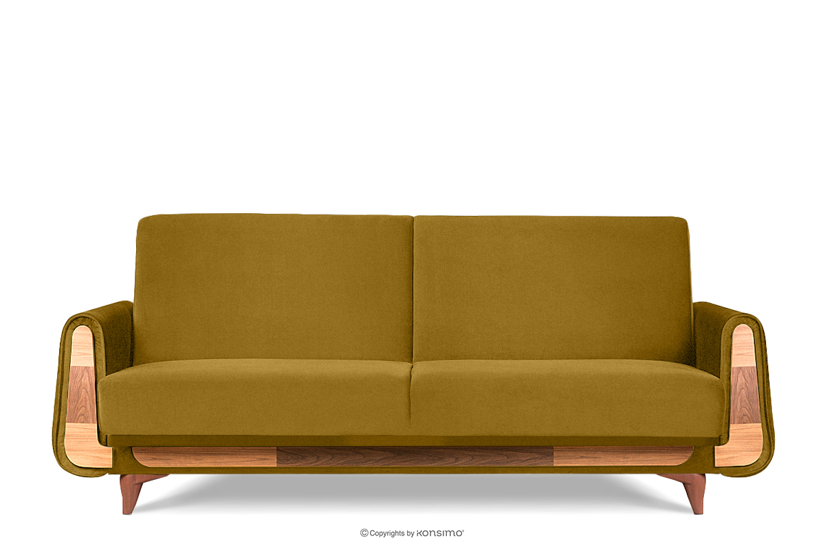 Schlafsofa aus gelbem Velours