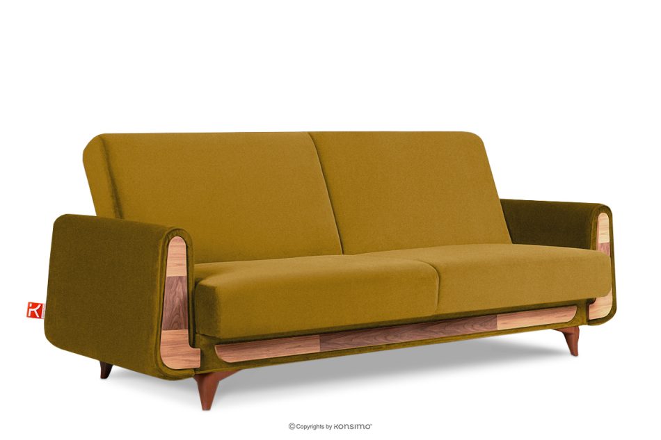 GUSTAVO Schlafsofa aus gelbem Velours gelb - Foto 2