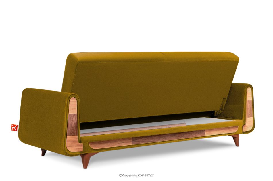 GUSTAVO Schlafsofa aus gelbem Velours gelb - Foto 3