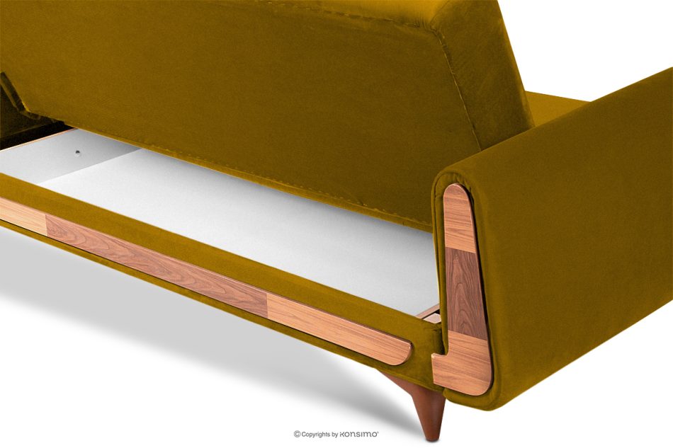 GUSTAVO Schlafsofa aus gelbem Velours gelb - Foto 4