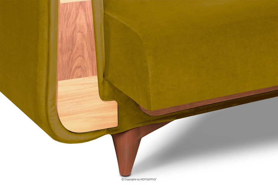 GUSTAVO Schlafsofa aus gelbem Velours gelb - Foto 6