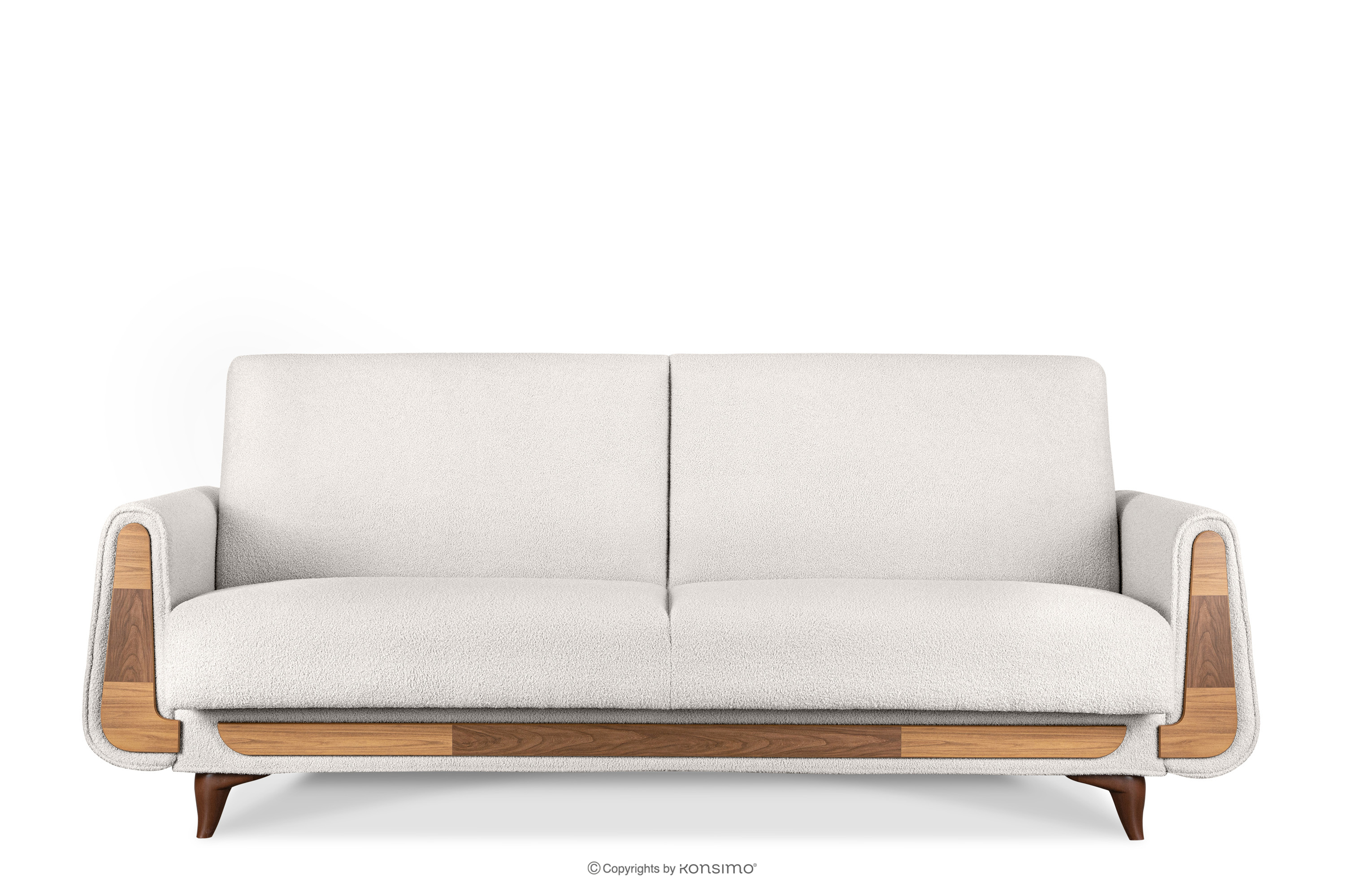 Dreisitzer-Sofa Bouclé aus weißem Oberstoff