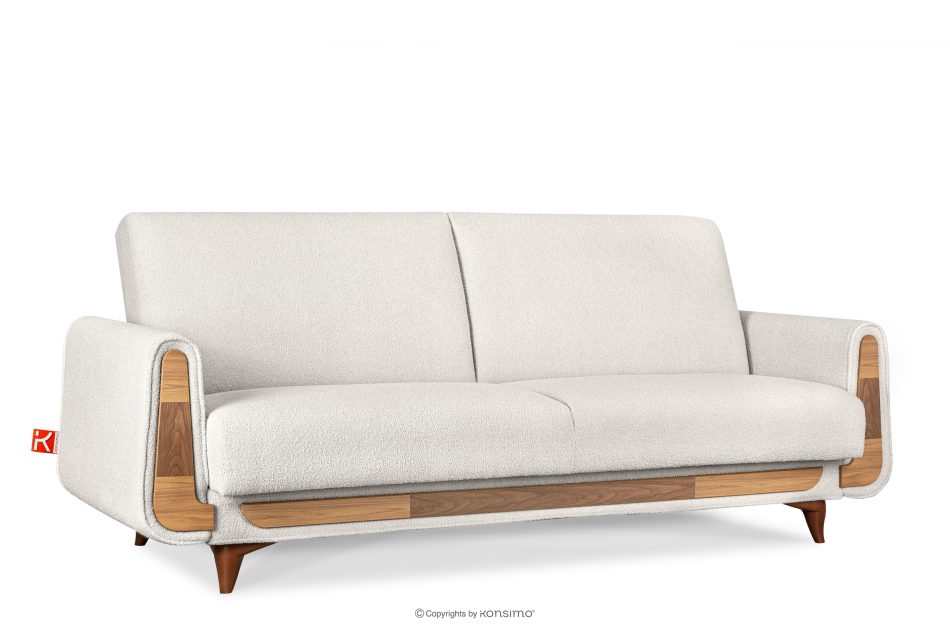GUSTAVO Dreisitzer-Sofa Bouclé aus weißem Oberstoff weiß - Foto 2
