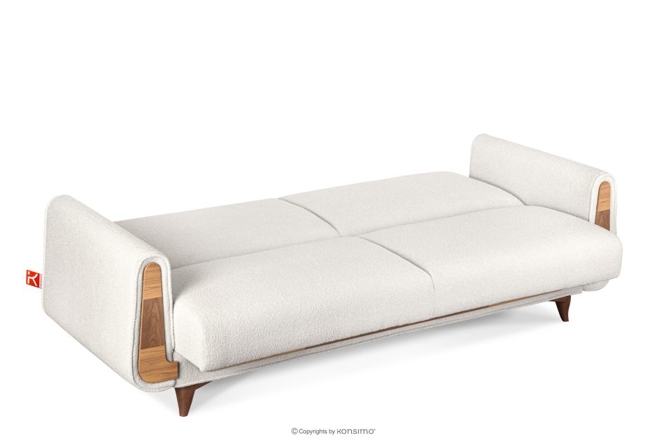 GUSTAVO Dreisitzer-Sofa Bouclé aus weißem Oberstoff weiß - Foto 4