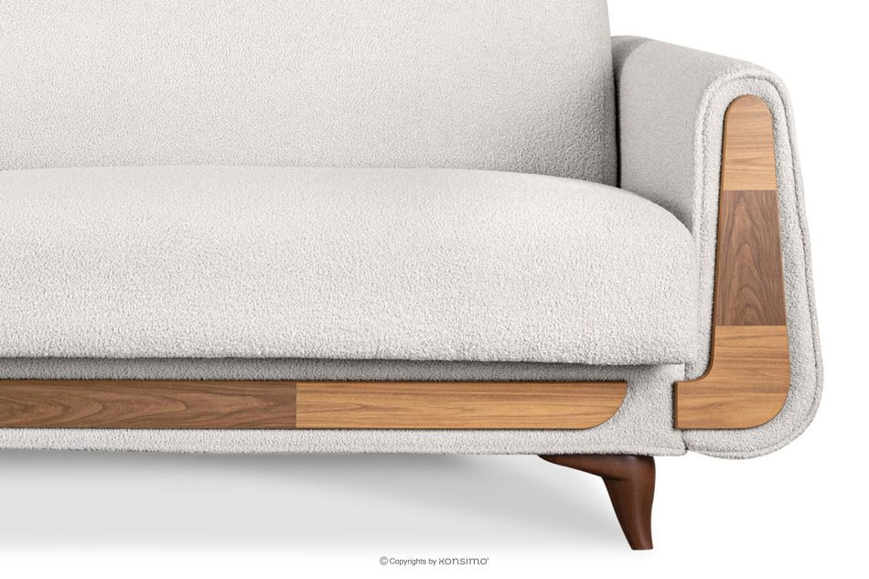 GUSTAVO Dreisitzer-Sofa Bouclé aus weißem Oberstoff weiß - Foto 5
