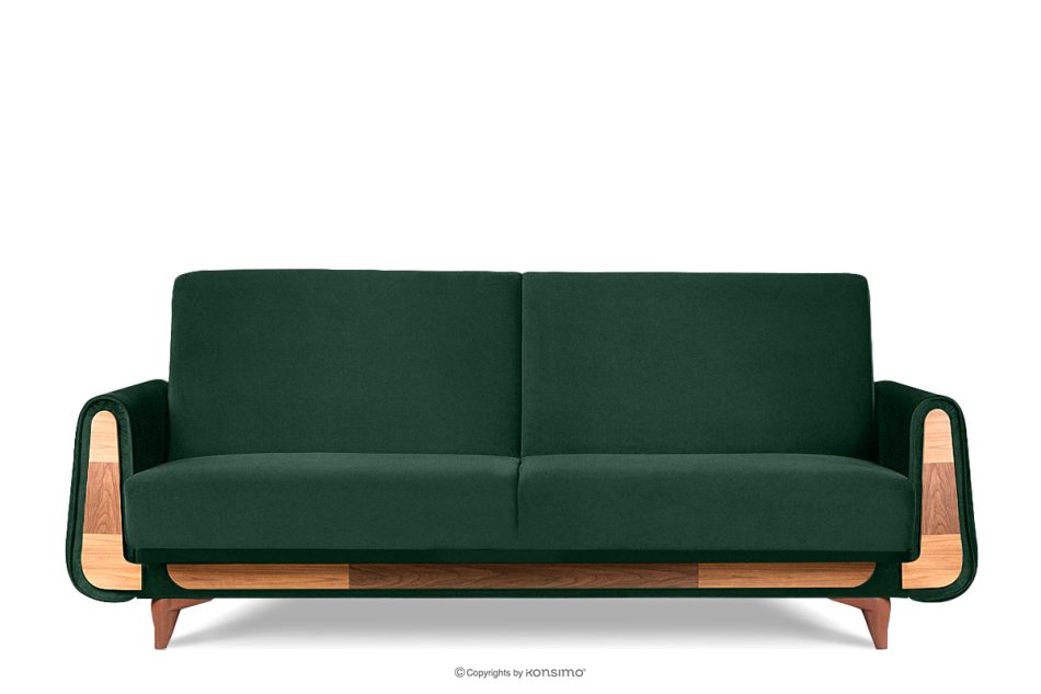 GUSTAVO Schlafsofa aus grünem Velours dunkelgrün - Foto 0