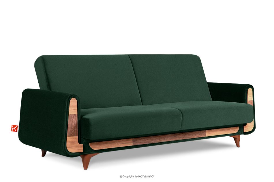 GUSTAVO Schlafsofa aus grünem Velours dunkelgrün - Foto 2