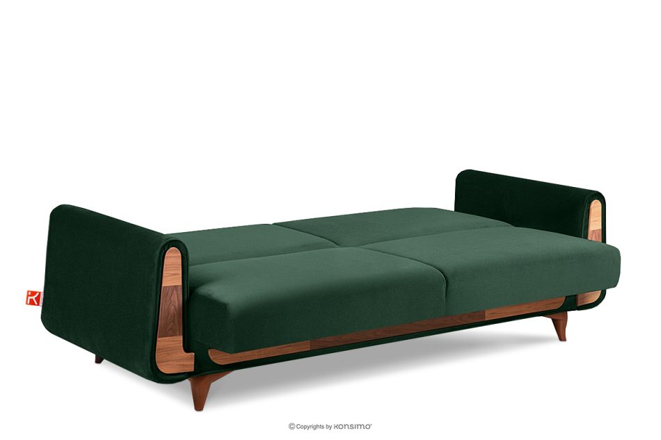 GUSTAVO Schlafsofa aus grünem Velours dunkelgrün - Foto 5