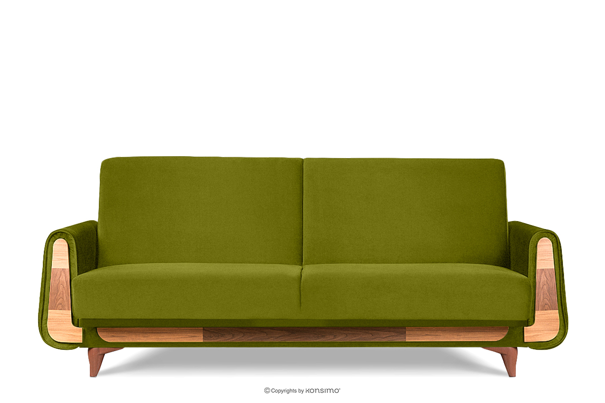 Schlafsofa Velours oliv