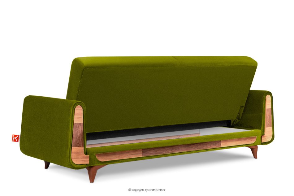 GUSTAVO Schlafsofa Velours oliv olive - Foto 3