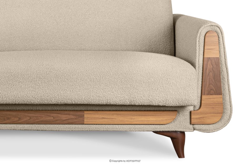 GUSTAVO Dreisitzer-Sofa Bouclé aus cremefarbenem Oberstoff creme - Foto 5