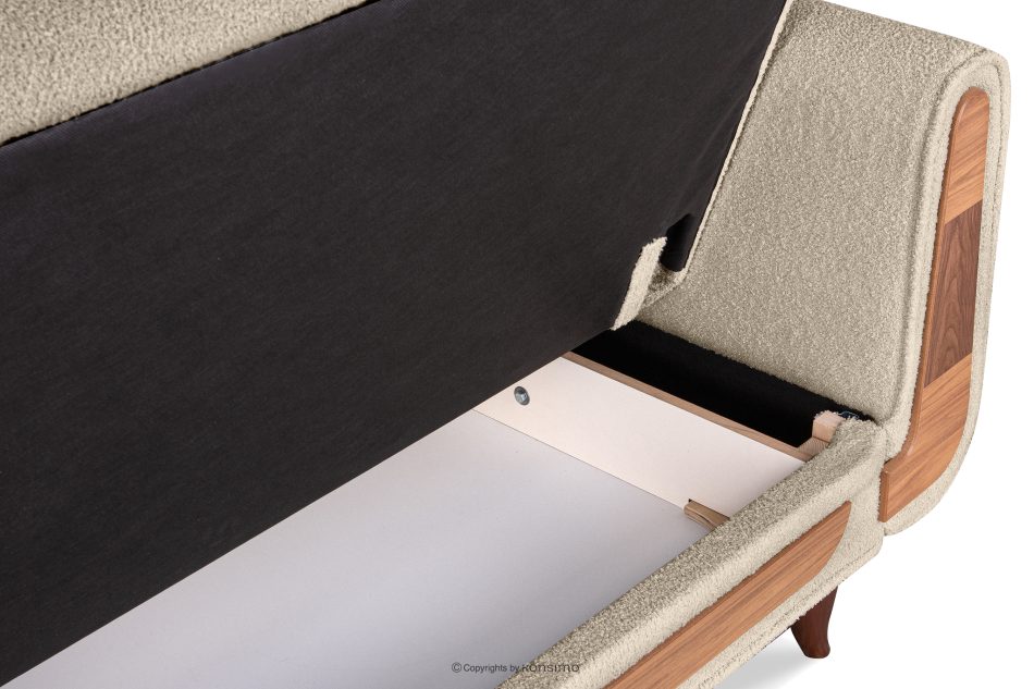 GUSTAVO Dreisitzer-Sofa Bouclé aus cremefarbenem Oberstoff creme - Foto 8