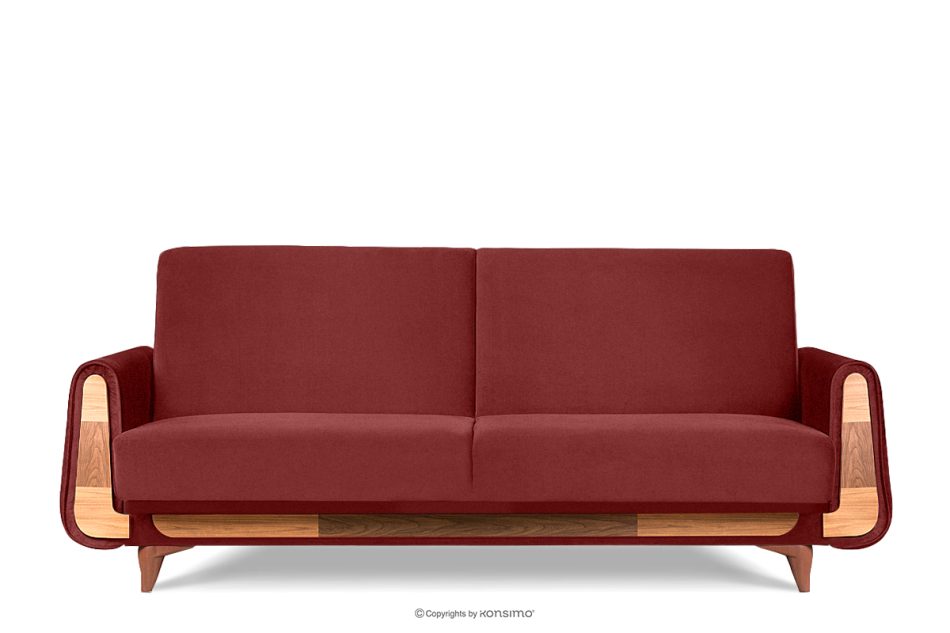 GUSTAVO Schlafsofa aus rotem Velours kastanienbraun - Foto 0