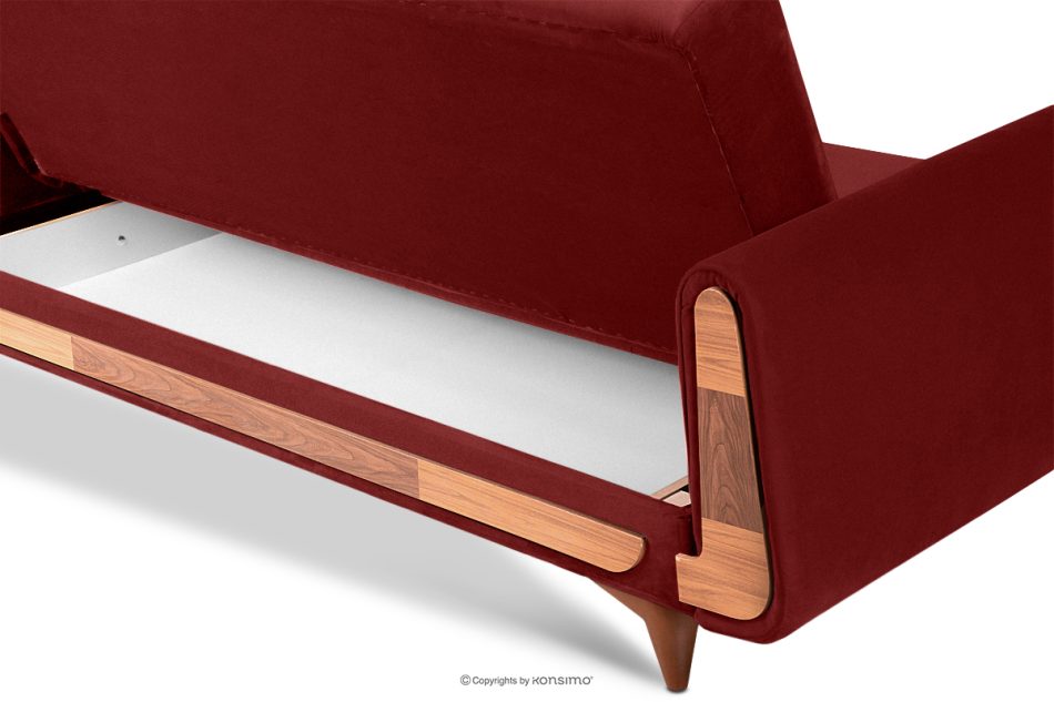 GUSTAVO Schlafsofa aus rotem Velours kastanienbraun - Foto 4