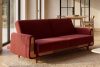 GUSTAVO Schlafsofa aus rotem Velours kastanienbraun - Foto 2