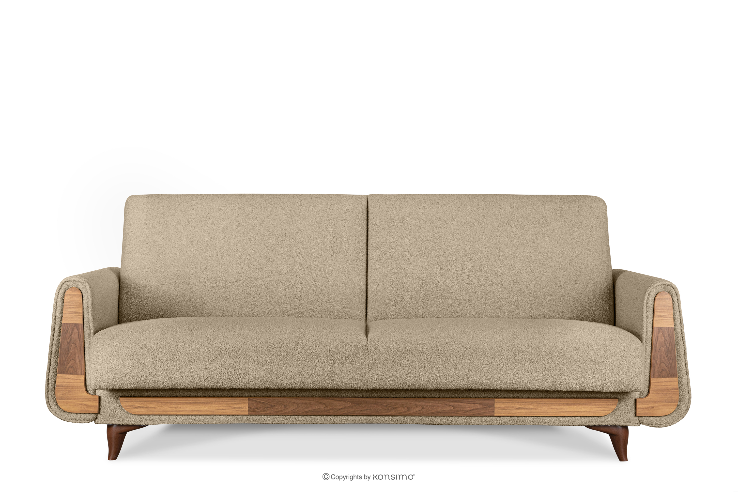 Dreisitzer-Sofa aus beigem Bouclé