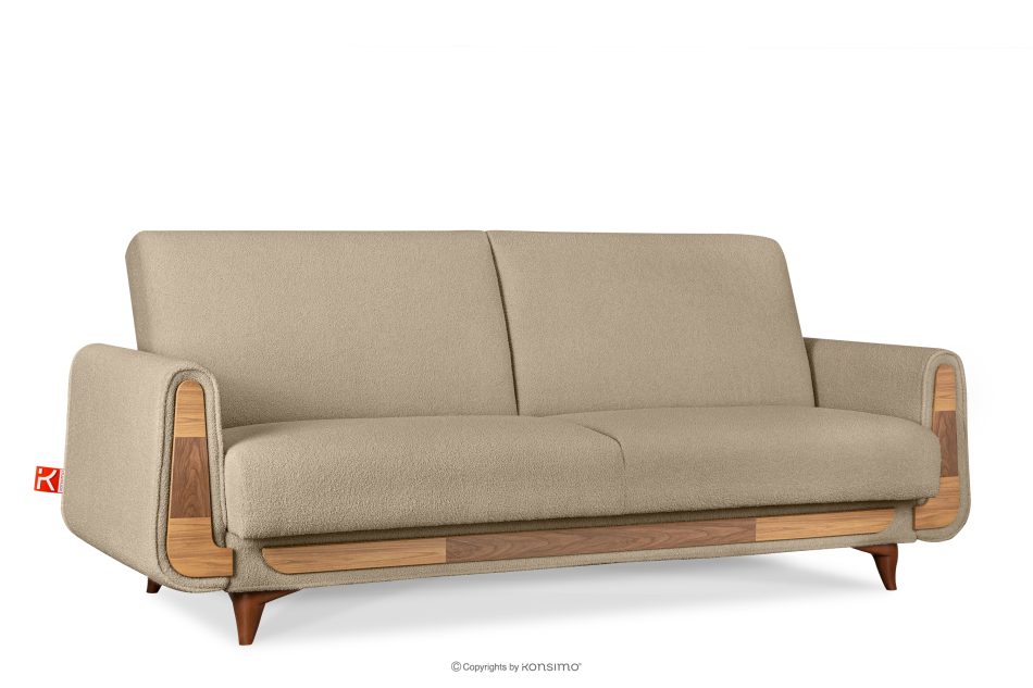 GUSTAVO Dreisitzer-Sofa aus beigem Bouclé hellbeige - Foto 2