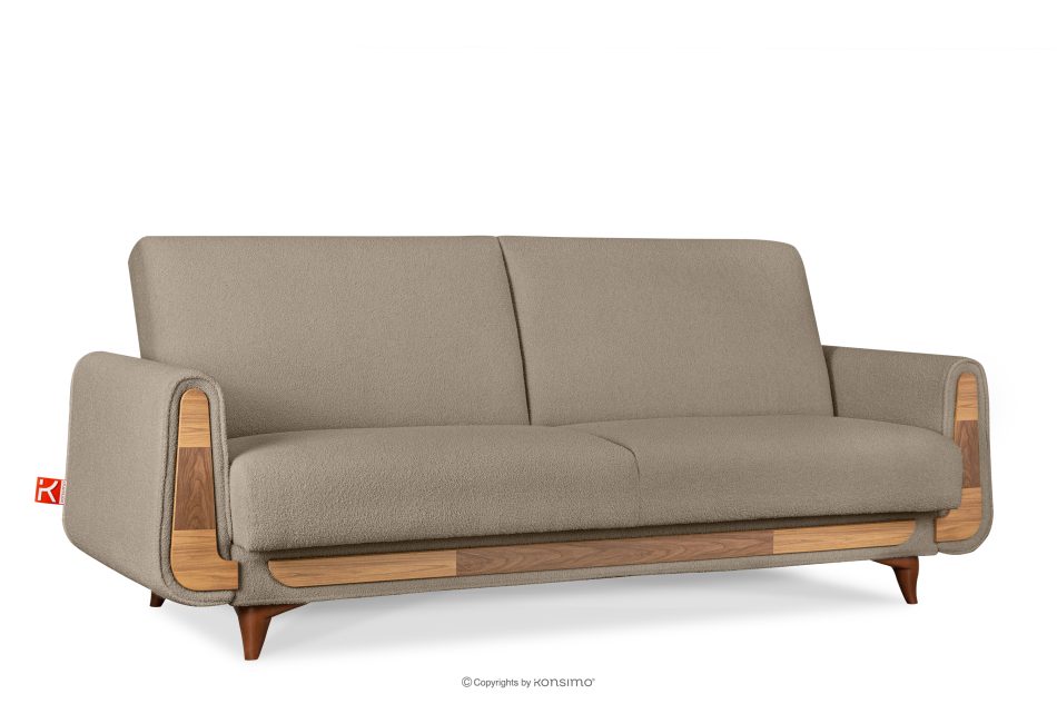 GUSTAVO Dreisitziges Sofa aus graubeige Bouclé graubeige - Foto 2