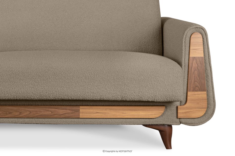GUSTAVO Dreisitziges Sofa aus graubeige Bouclé graubeige - Foto 5