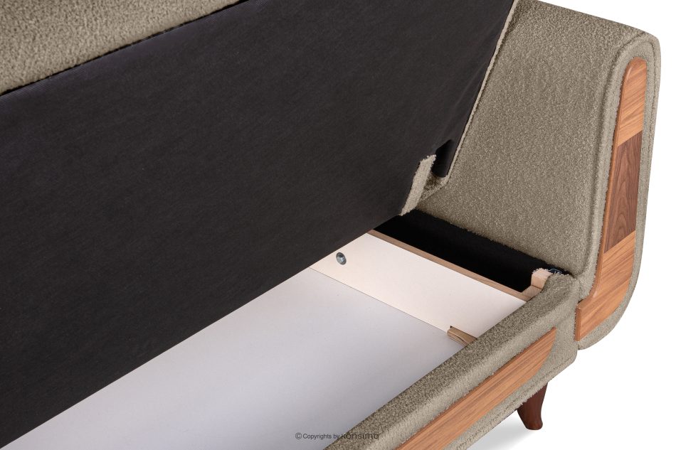 GUSTAVO Dreisitziges Sofa aus graubeige Bouclé graubeige - Foto 8