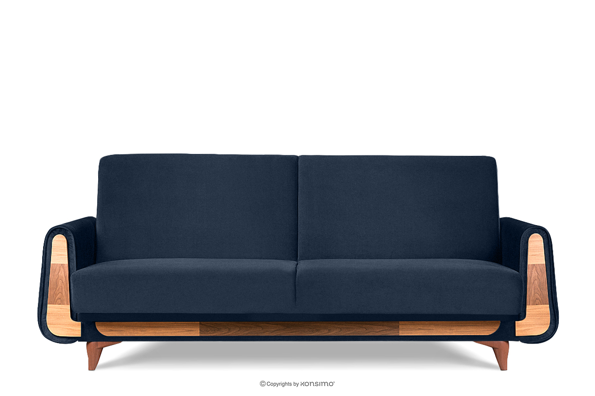 Schlafsofa aus blauem Velours