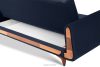 GUSTAVO Schlafsofa aus blauem Velours marineblau - Foto 5